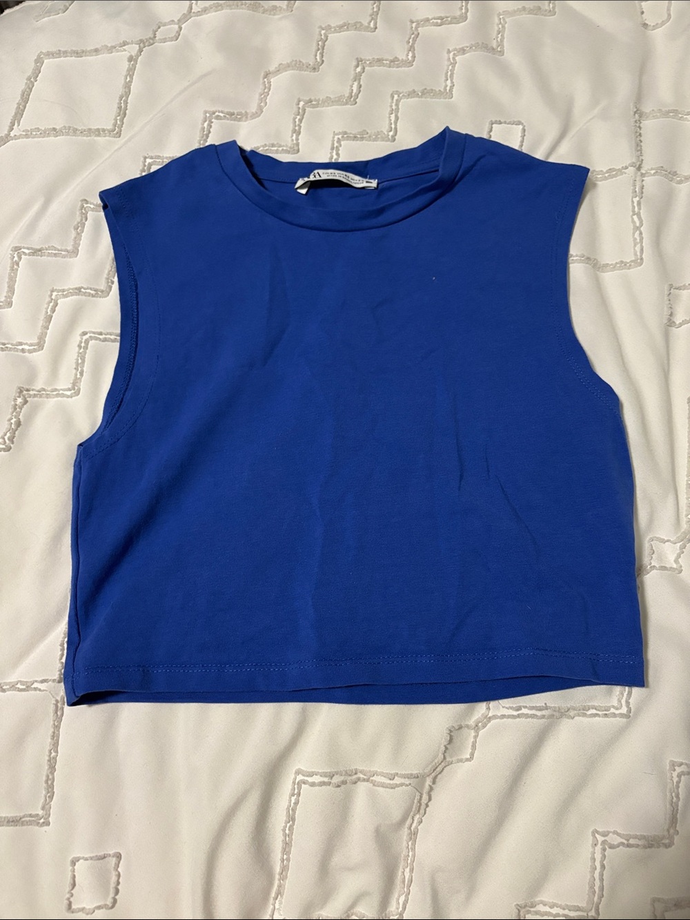 Zara Royal Blue Cropped Muscle Tank